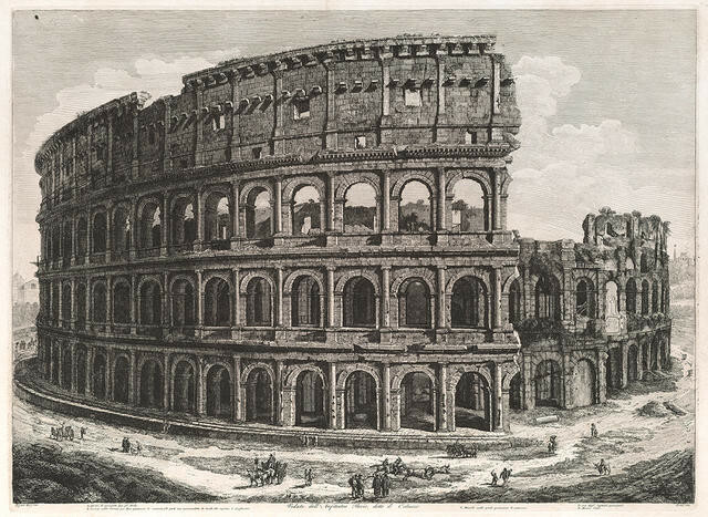 Veduta dell'Anfiteatro Flavio, detto il Colosseo by Luigi Rossini