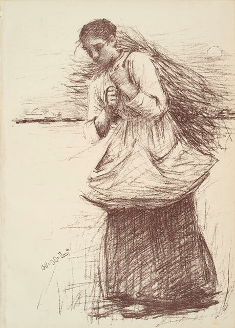 Femme portant des fagots