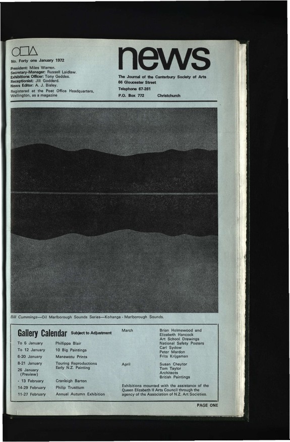 Canterbury Society of Arts News, number 41, January 1972