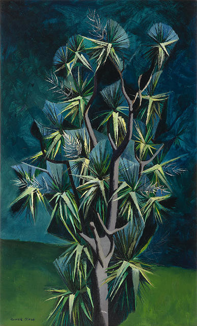 Cabbage Tree in Flower by Russell Clark