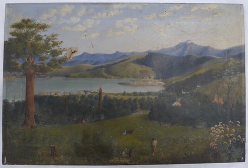 Samuel Farr, England / New Zealand, 1827-1918. Akaroa (c.1855) Collection Akaroa Museum, Te Whare Taonga  