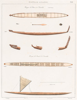Nouvelle-Zélande. Pirogue de L'Anse de l'Astrolabe