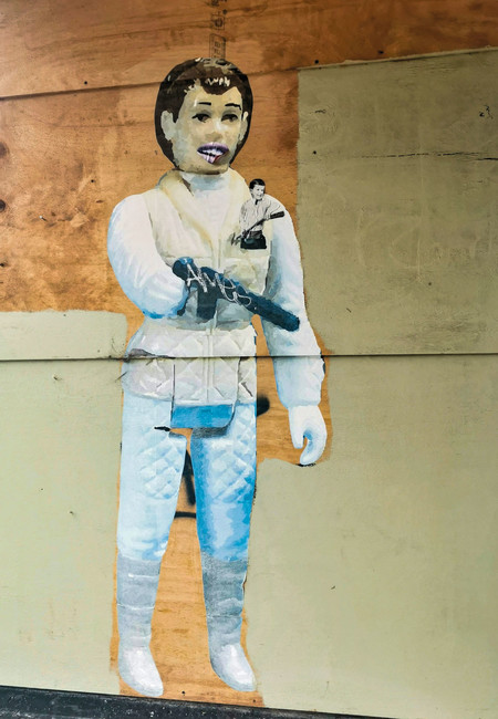 Princess Leia in Lyttelton, another of Mark Catley’s Star Wars paste-ups.