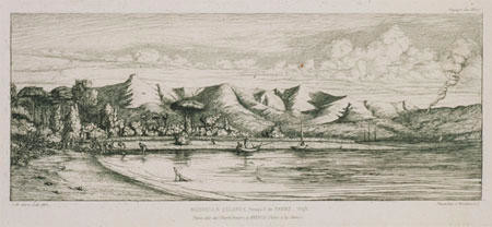 Nouvelle Zélande, Presqu’île de Banks, 1845. Pointe dite des Charbonniers, à Akaroa, Pêche à la Seine