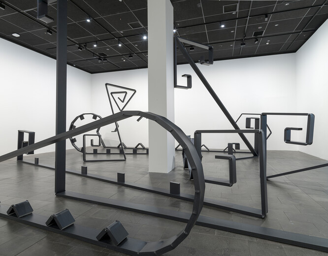 Installation view of Peter Robinson: Charcoal Drawing, Christchurch Art Gallery Te Puna o Waiwhetū, 2025. Exhibition developed by Whangārei Art Museum.