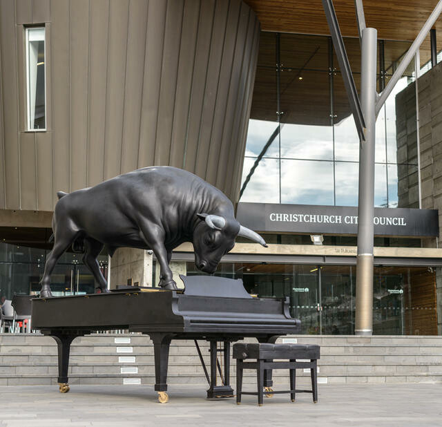 Outside Christchurch City Council offices, Worcester Street, Christchurch, July 2014