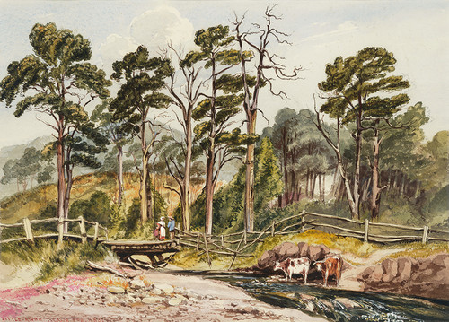 Thomas Cane Little River (1883) Watercolour Collection of Christchurch Art Gallery Te Puna o Waiwhetū; presented by Miss Dorothy Williams, 1965