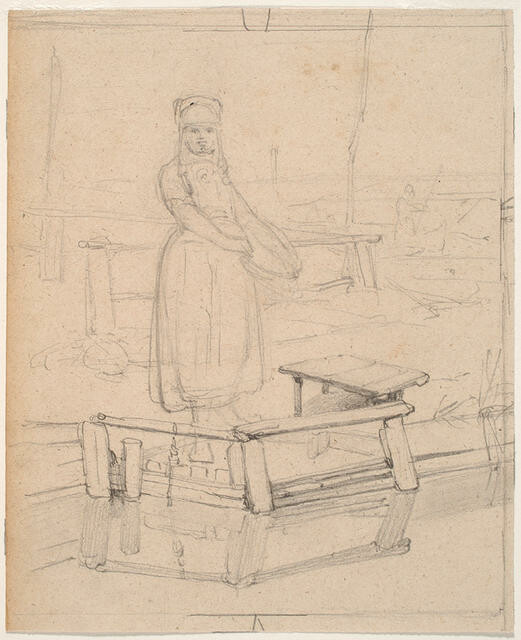 Dutch Girl By Canal