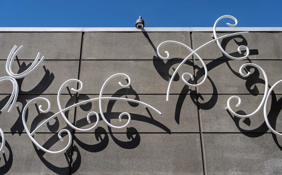 Areta Wilkinson Te Mauri o te Puna (detail) 2025. Powder-coated steel. Project commissioned by Christchurch Art Gallery Te Puna o Waiwhetū, 2025