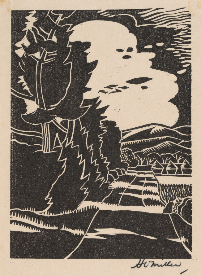 Harry Vye Miller Untitled c. 1931. Linocut. Collection of Christchurch Art Gallery Te Puna o Waiwhetū, purchased 2019