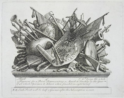 William Hogarth Trophy: A Stand Of Arms. Etching. Collection of Christchurch Art Gallery Te Puna o Waiwhetū, purchased 1972