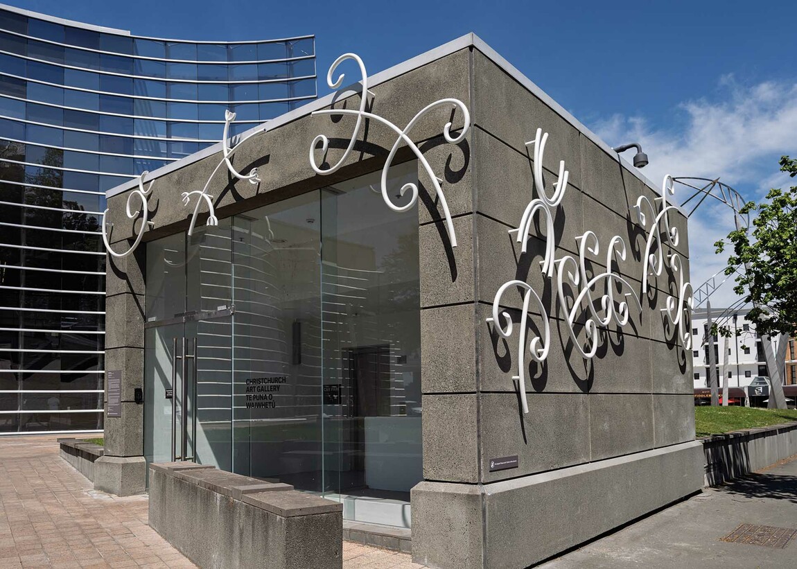 Areta Wilkinson Te Mauri o te Puna 2025. Powder-coated steel. Project commissioned by Christchurch Art Gallery Te Puna o Waiwhetū, 2025