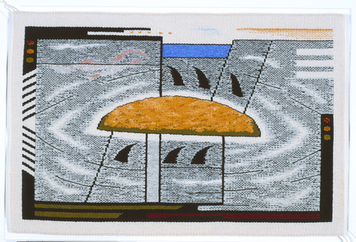Kate Wells Traffic Island Crawl 1989. Tapestry. Collection of Christchurch Art Gallery Te Puna o Waiwhetū, purchased 1991. Reproduced with permission