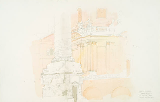 Trajan’s Column and SS Nome Di Maria Al Foro Traiano, Rome, 12 March 1974