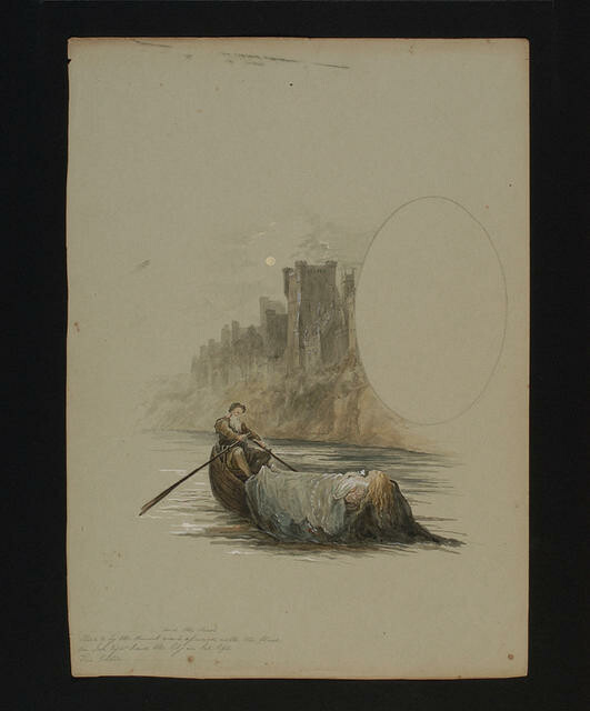 ...and the dead, Oared by the dumb, went upward with the flood— In her right hand the lily, in her left The letter... (Tennyson, Idylls of the King)