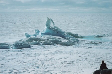 Denise Copland making field notes and sketches of a pressure ridge at Cape Geology, Granite Harbour area, Antarctica, December 2001