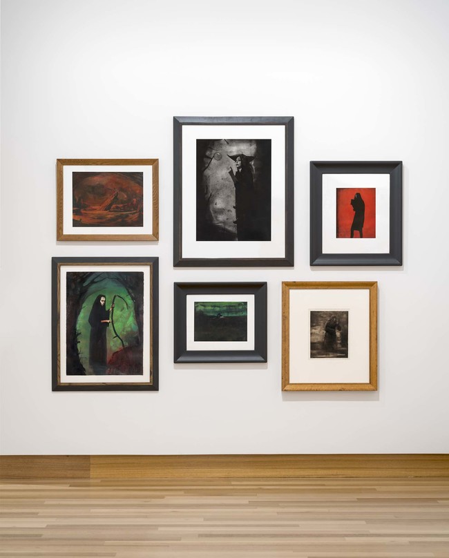 Clockwise from left:Jason Greig Vulcan paradise 1998. Monoprint. Collection of Christchurch Art Gallery Te Puna o Waiwhetū, purchased 1998Jason Greig An orbital thought 1993–2014. Monoprint. Collection of Christchurch Art Gallery Te Puna o Waiwhetū, gift of June Vialls Goldstein 2015 in memory of her grandson Louis Cooke 1993–2014Jason Greig Blood is thicker 2005. Monoprint. Collection of Christchurch Art Gallery Te Puna o Waiwhetū, purchased 2005Jason Greig The Malcontent 1993. Monoprint. Collection of Christchurch Art Gallery Te Puna o Waiwhetū, purchased 1993Jason Greig Depth charge 2005. Monoprint. Collection of Christchurch Art Gallery Te Puna o Waiwhetū, purchased 2005Jason Greig Walt’s wet dream 2012. Monoprint. Collection of Christchurch Art Gallery Te Puna o Waiwhetū, purchased 2012