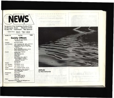 Canterbury Society of Arts News, number 112, November/December 1983