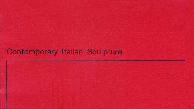 Contemporary Italian Sculpture 1965