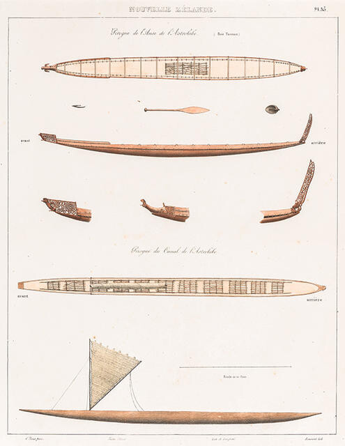 Nouvelle-Zélande. Pirogue de L'Anse de l'Astrolabe