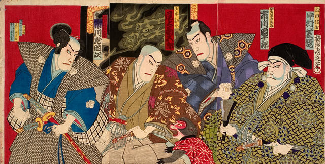 Our country’s 24 examples of filial piety (a kabuki drama scene)
