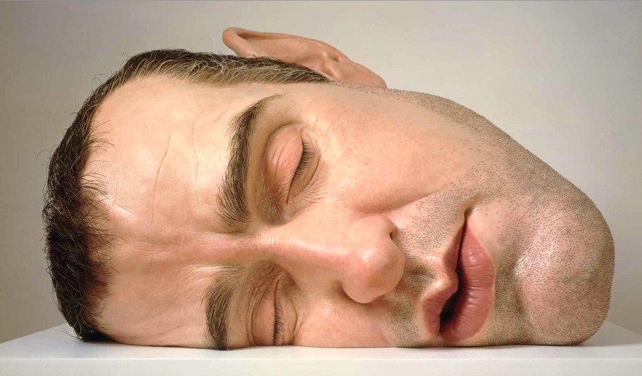 Ron Mueck Mask II 2002. Polyester resin, fibreglass, steel, plywood, synthetic hair, second edition, artist's proof. Private collection. © Ron Mueck courtesy Anthony d'Offay, London