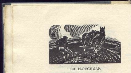 Mabel Annesley British 1881-1959. The Ploughman (1925) wood-engraving.