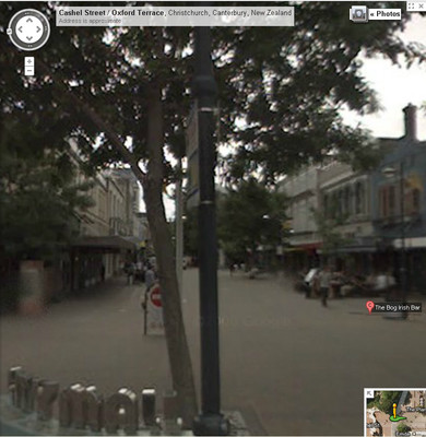 The old Cashel Mall, courtesy of Google Maps