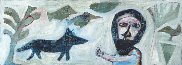 St Francis with wolf and birds