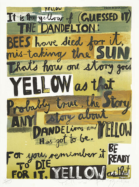 Yellow (from a poem by Sam Hunt)