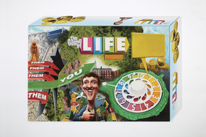 Simon Denny Canvas Work Game of Life Cover 2017. Commissioned painting, UV print on canvas. Private collection, Auckland