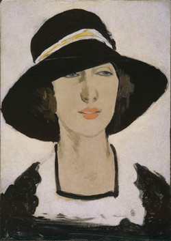Study (Woman in a wide black hat) by Raymond McIntyre