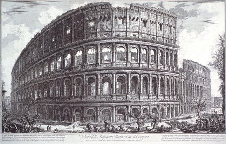 Giovanni Battista Piranesi Veduta dell’Anfiteatro Flavio, detto il Colosseo. Etching. Collection of Christchurch Art Gallery Te Puna o Waiwhetū, purchased 1979