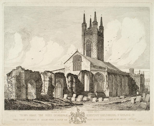 N.E. View of Bungay Church, Suffolk
