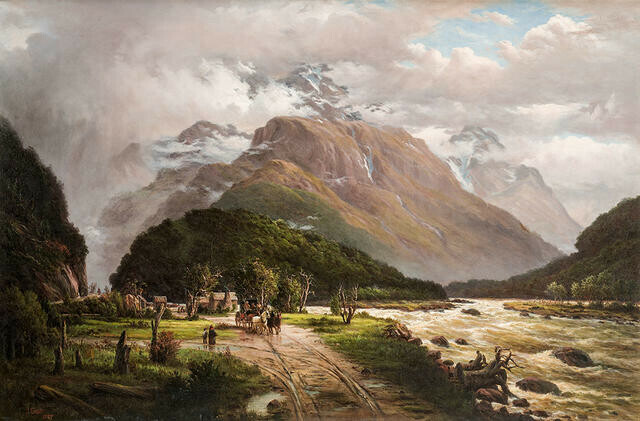 Clearing up after Rain, Foot of Otira Gorge by John Gibb