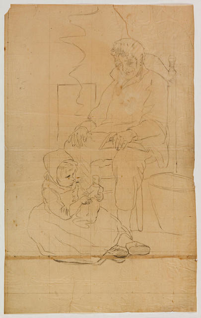 Seated Man With Child At His Feet