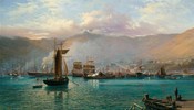 John Gibb: Lyttelton Harbour, N.Z. Inside the breakwater 1886