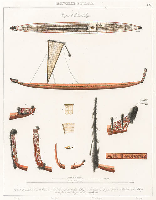 Nouvelle Zélande. Pirogue de la baie Tolaga. Pl. 60