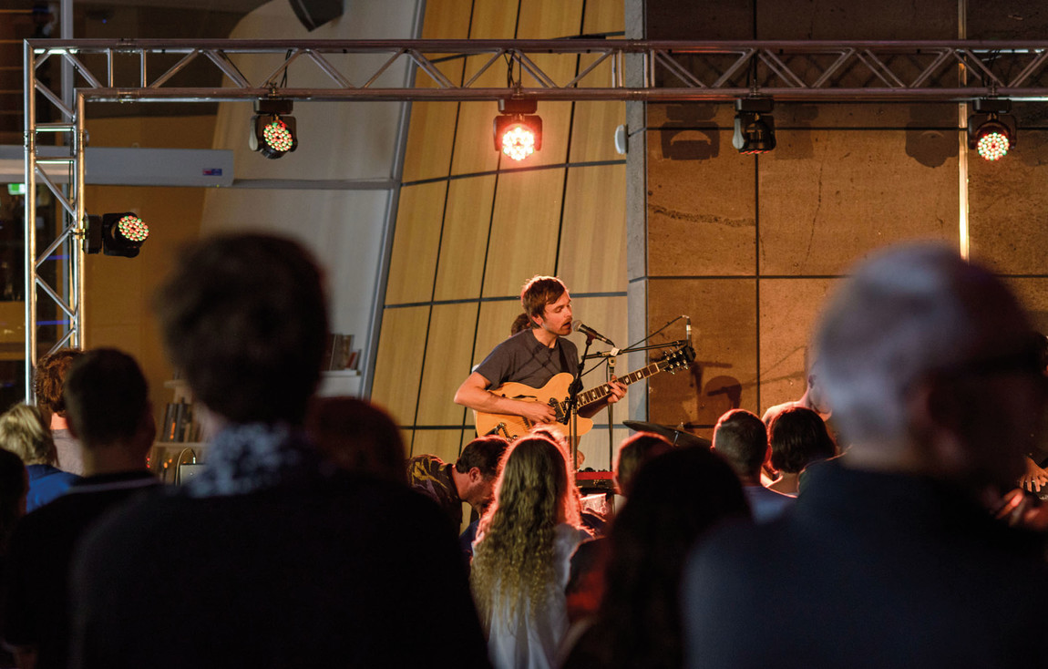 Grayson Gilmour live at Christchurch Art Gallery, 2017. Photo: John Collie