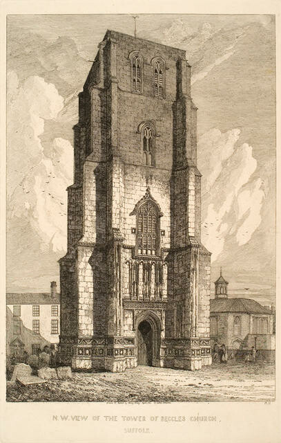 N.W. View Of The Tower Of Beccles Church, Suffolk