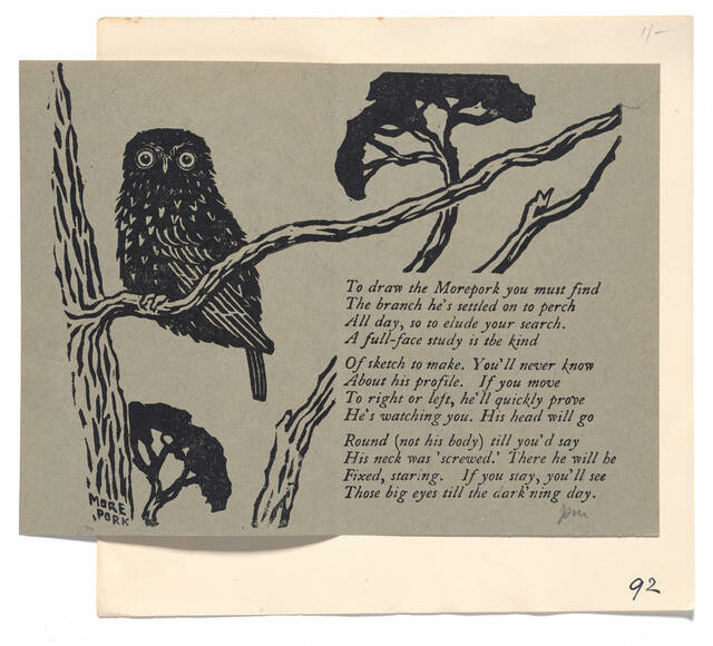  Morepork, with verse