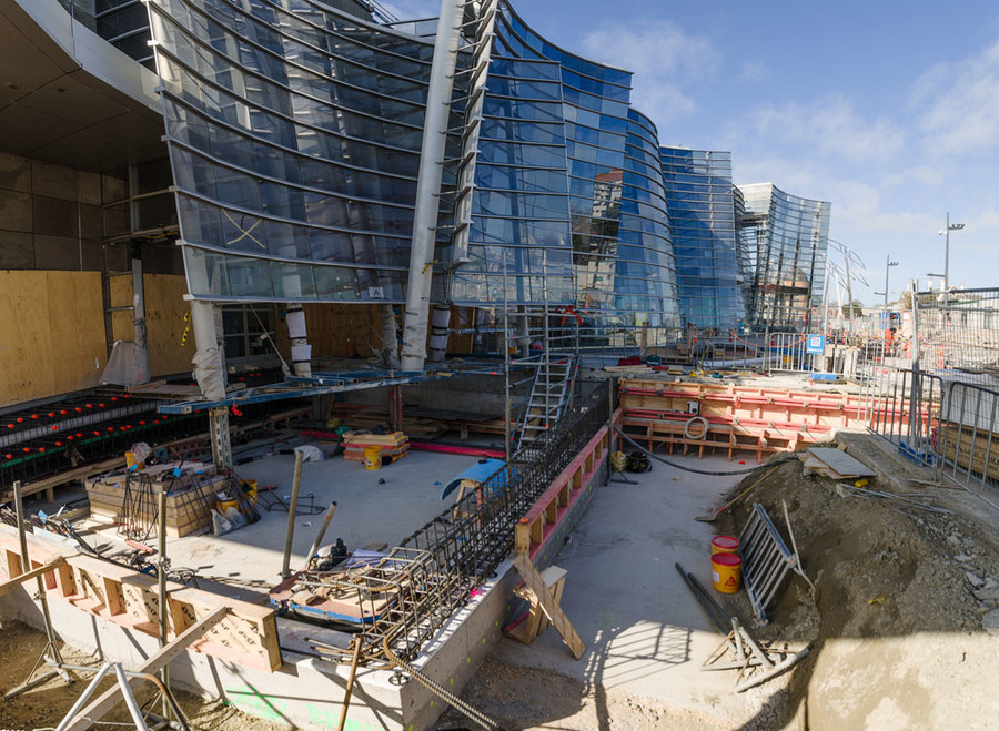 Repairs to the Gallery foundation and the forecourt. Photo: John Collie