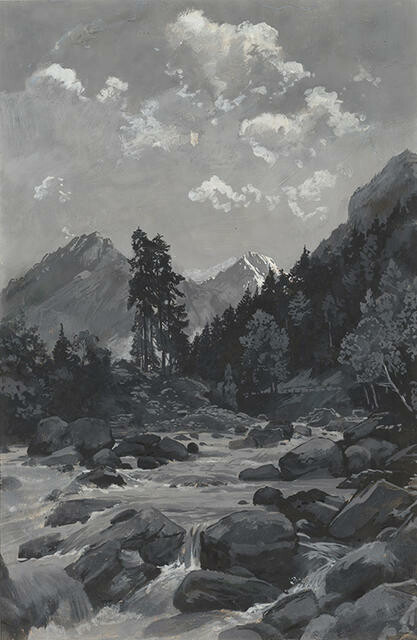 Untitled [possibly Mount Alexander from the Taramakau River]