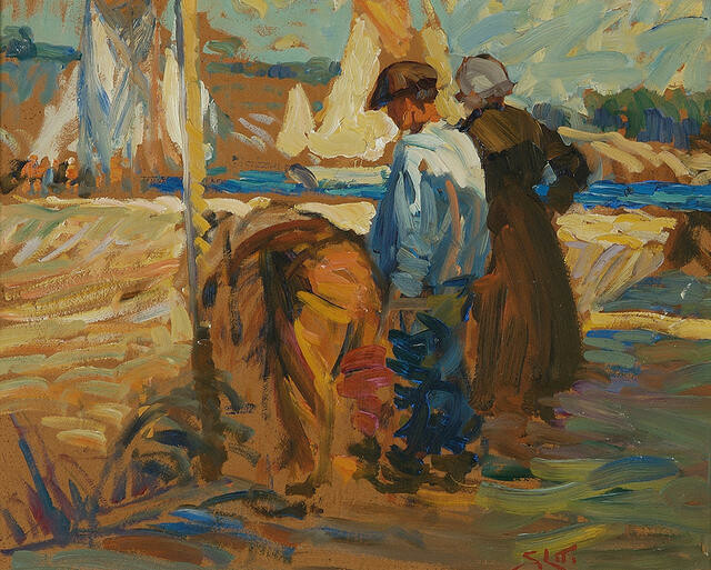 Fishermen on the Slip at the Digue, Concarneau