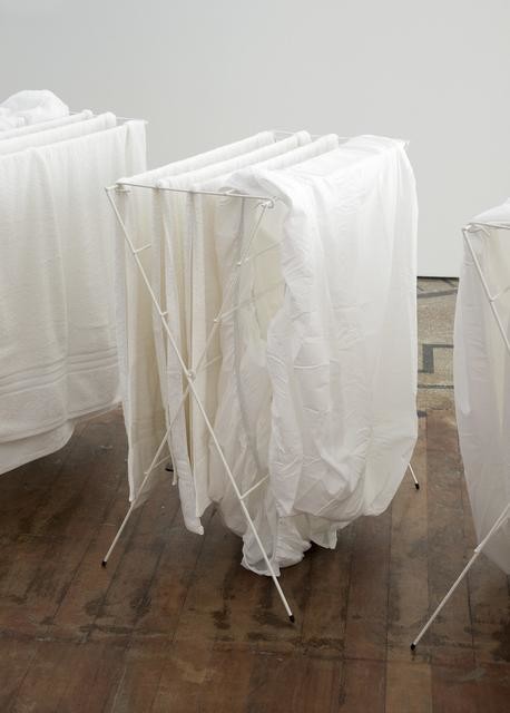 A detail from the complete work (which comprises ten drying racks), as shown at Michael Lett Gallery, Auckland, January 2015. Photographer: Alex North.