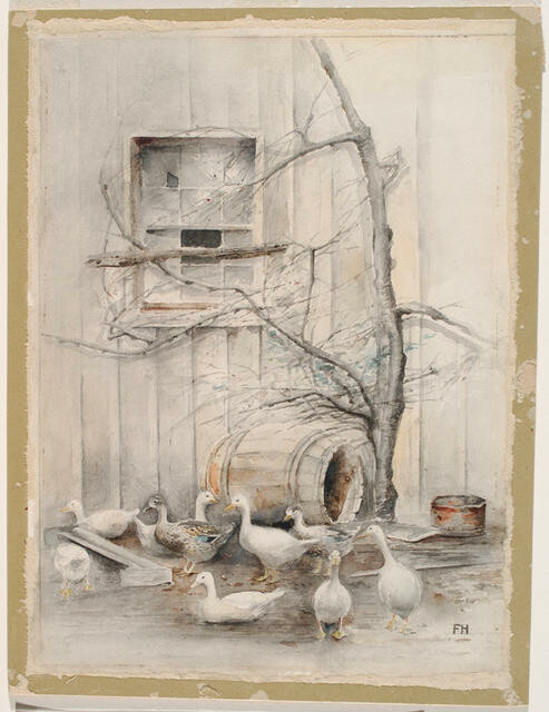 Ducks At The Old Shed (1892)