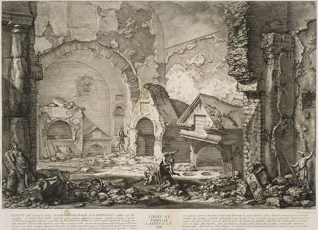 Veduta dell' Ingresso della Camera Sepolcrale di L. Arrunzio e della sua Famiglia (Interior view of the family tomb of Lucius Arruntius)