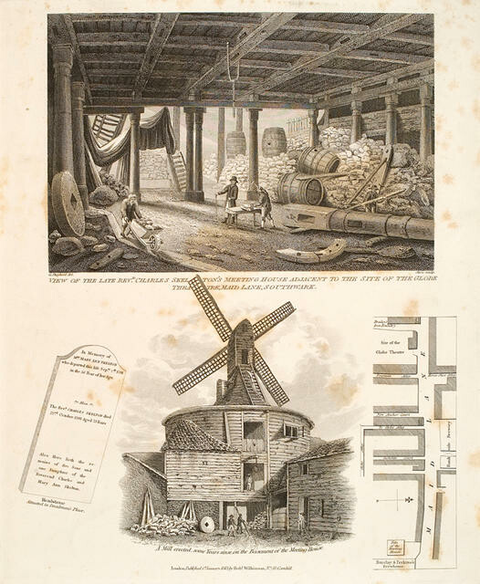 View Of The Late Revd Charles Skelton’s Meeting House Adjacent To The Site Of The Globe Theatre, Maid Lane