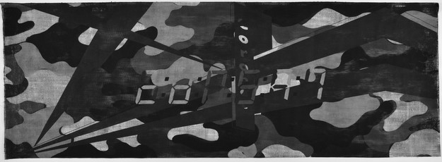 Image: Mark Soltero. Coronet 2:8:0:5:7:7, acrylic on hessian, 1800 x 5150mm, 2013. Reproduced courtesy of the artist.