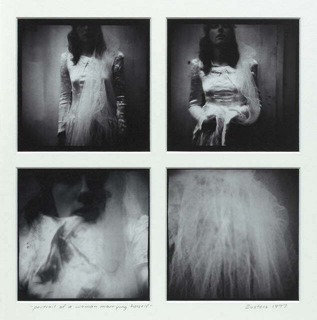 Portrait of a woman marrying herself